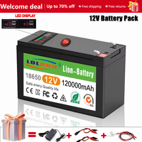 12V 12Ah Lithium Battery Built-in led display for Solar Panel Kits, Pushchairs, Motorhomes,3D holographic projector speaker
