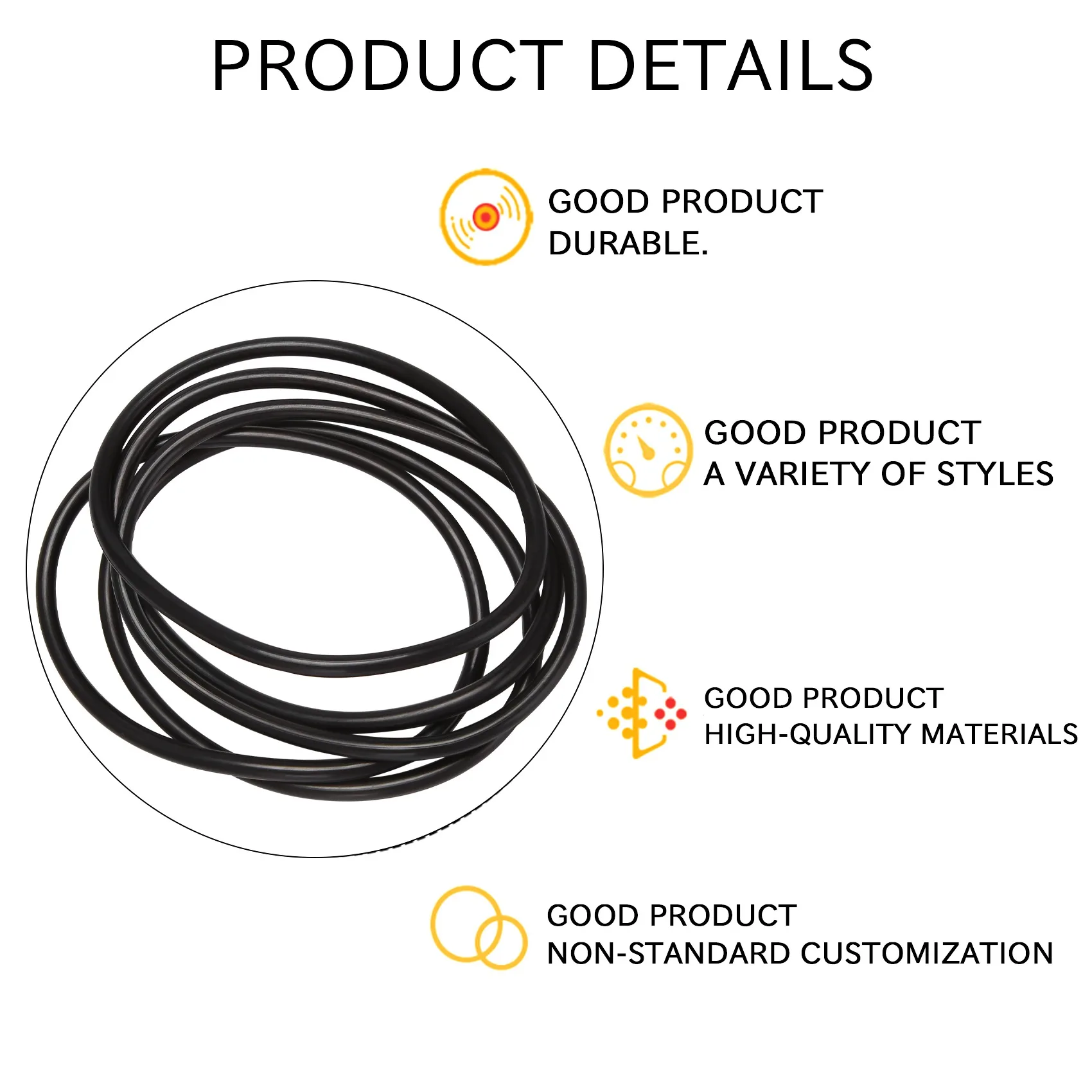 5 pieces 100 mm outer diameter 5 mm thick rubber seal oil-filtered O-rings