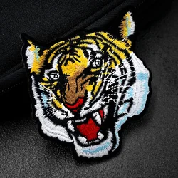 Tiger Size:7.5x8.2cm DIY Cloth Patch Embroidered Cute Hippie Iron On Kids Cartoon For Clothes Stickers