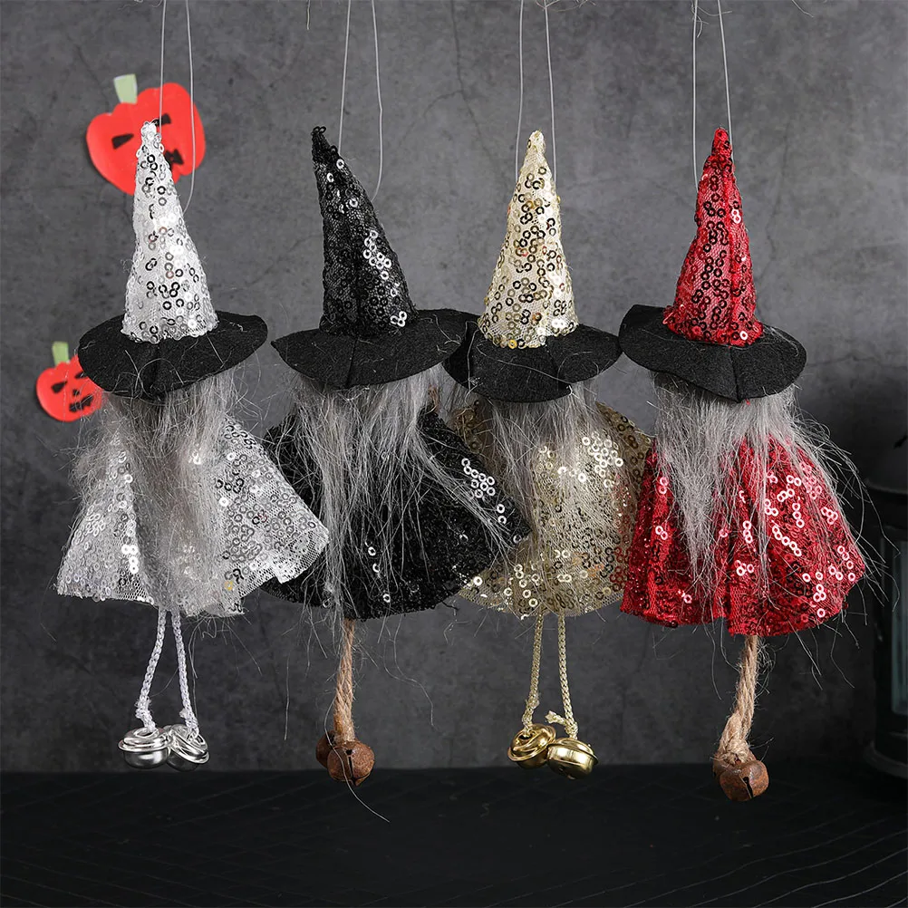 

4pcs Halloween Witch Decor Hanging Festival Accessories Lovely Decorative Home Office Party Supplies Wear Resistant Cute Hanging
