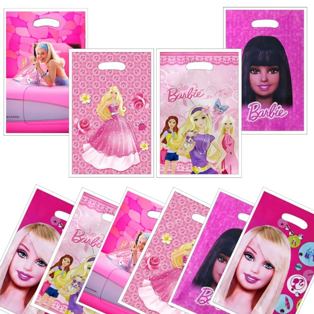 10/20/30 pz Barbie decorazioni per feste di compleanno rosa principessa tema Candy Loot Bag sacchetto regalo bambini ragazze Baby Shower forniture