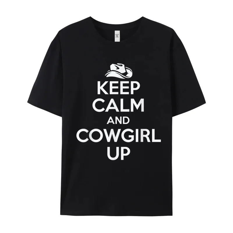 Graphic Keep Calm And Cowgirl Up Group Tshirts Crewneck Pure Cotton Man Tees Short Sleeve Lovers Day Group Tee Shirts image 2