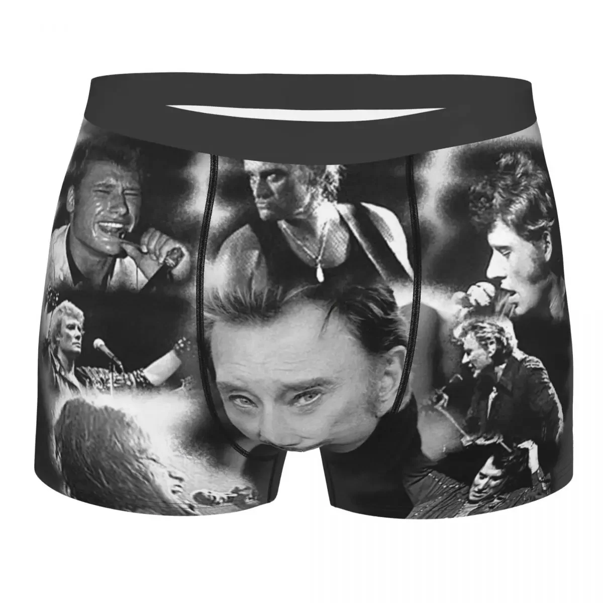 

Retro Rock Johnny Hallyday Underwear Men Breathable French France Singer Boxer Briefs Shorts Panties Soft Underpants For Homme