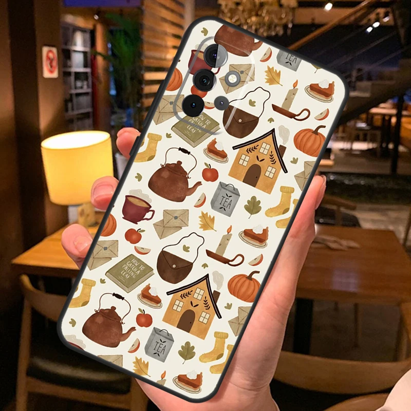 Funda de cabaña de otoño acogedora para Samsung Galaxy A52, A12, A22, A32, A42, A51, A71, A13, A23, A33, A53, A14, A54, A34