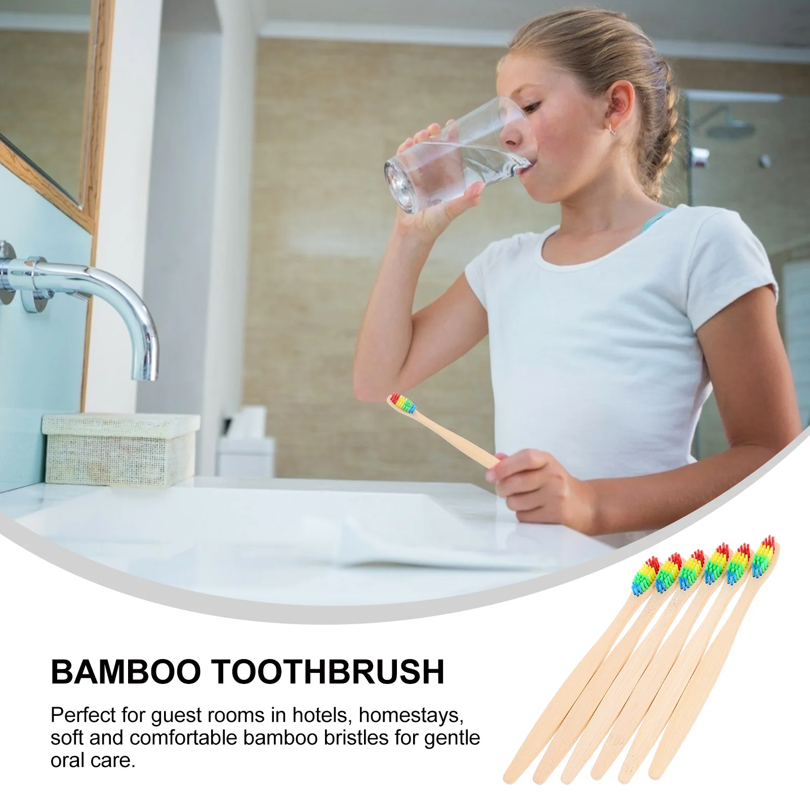 

6pcs Bamboo Toothbrushes Soft Bristles For Adults Travel Outdoor Portable Teeth Brush Household Oral Care Tool