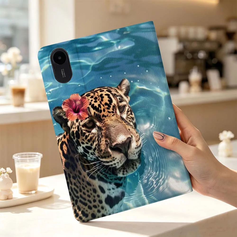 Swimming Leopard Head For Xiaomi Poco Redmi Pad 8 2 4 5 6 6S 7 7S SE Pro Max 14 11 8.7 11.2 12.5 Inch Tablet Case Fashion