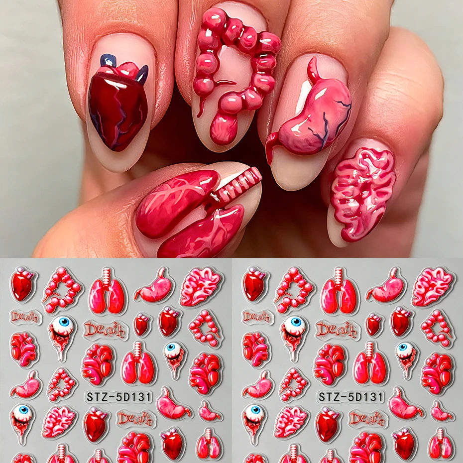 Nail Art Full Design - 2 Piezas de Adhesivos 3D para