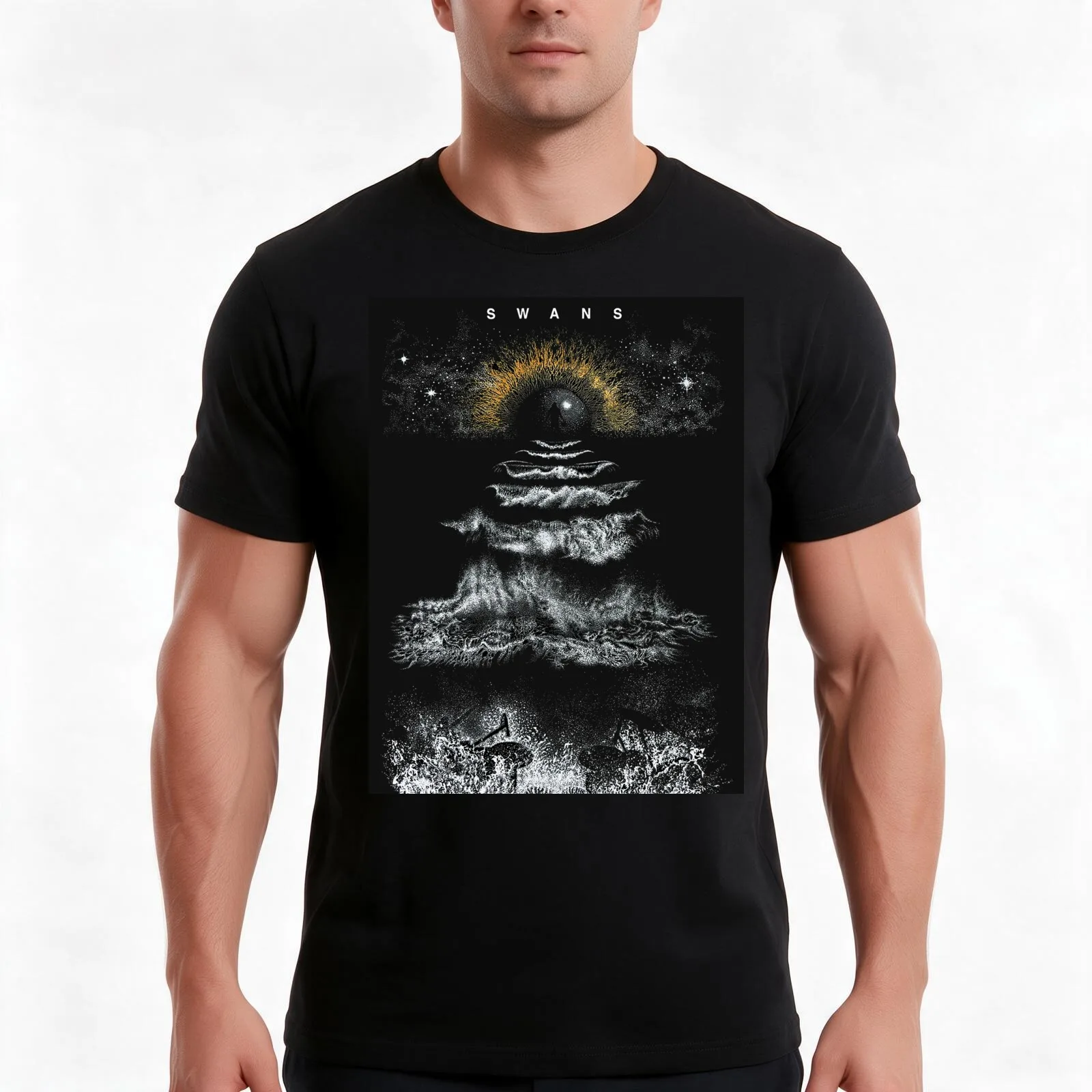 Best swans art02 -logo T-Shirt, Summer Casual Cotton Tee, Oversized Streetwear Tops, Vintage Graphic Print, Unisex Men Women