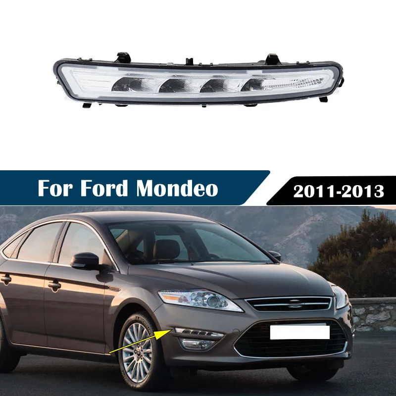 

Для Ford Mondeo 2011 2012 2013, авто передний бампер, противотуманные фары, светодиодные DRL, дневные ходовые огни, фары в сборе