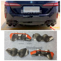 For BMW 5 Series G60 G68 2024+ Black /Carbon Color Rear ABS Chrome Tail Exhaust Muffler Tip End Pipes Decoration Tail Pipe 2 Pcs