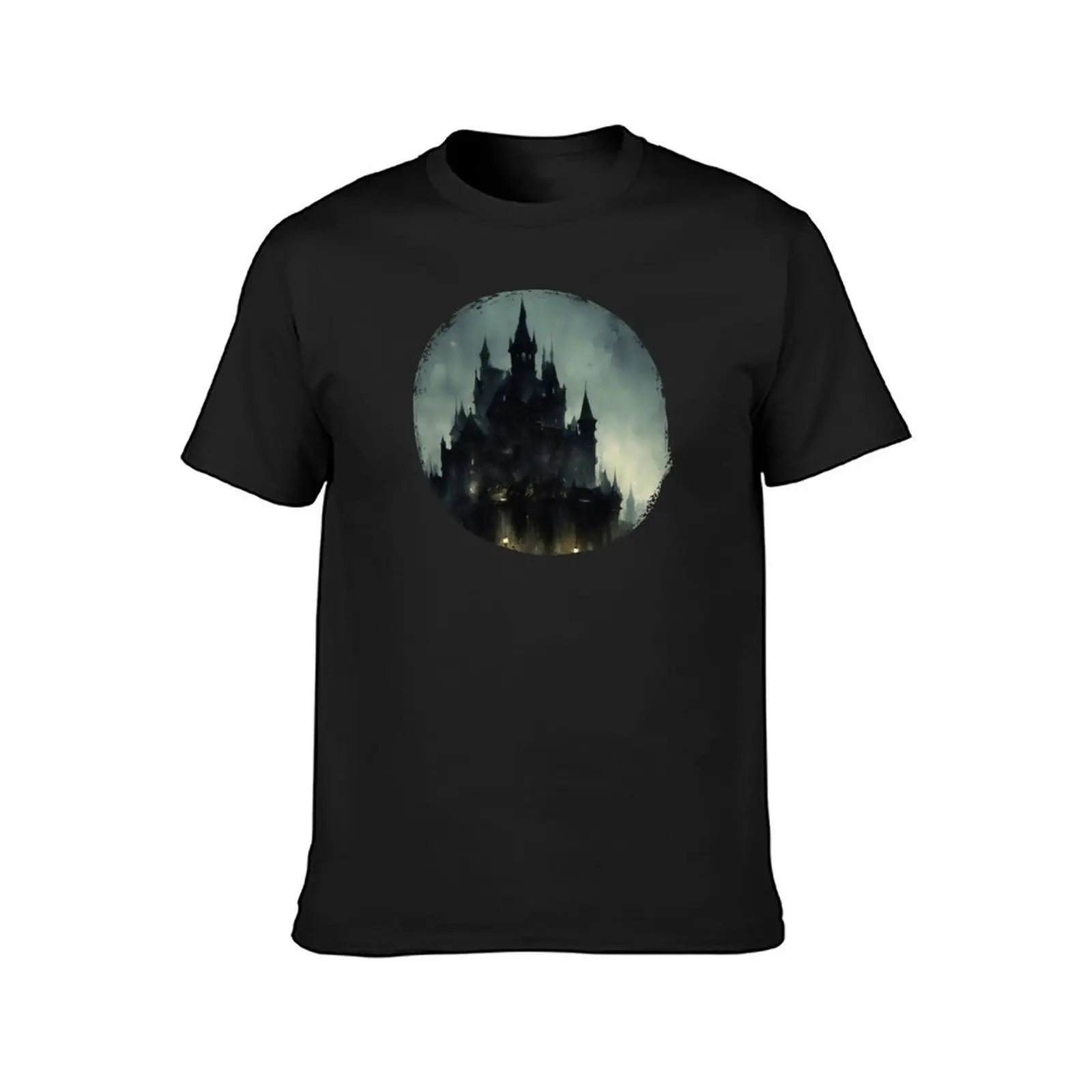 Gothic Fantasy Castle T-Shirt quick drying customs design your own black t shirts for men