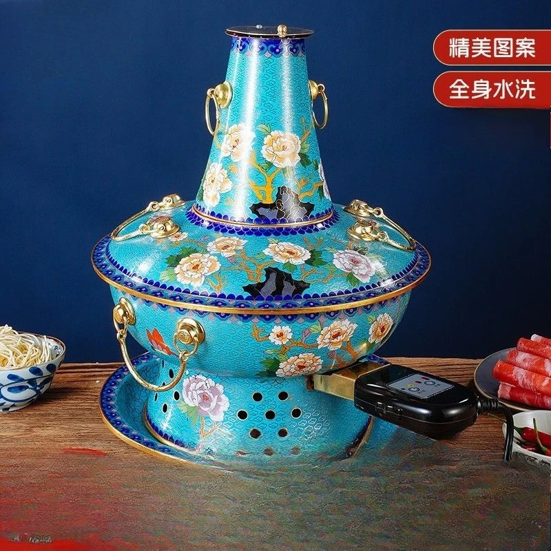 copper hot pot, mandarin duck pot, old Beijing copper pot, shabu meat household is not afraid of washing pure copper