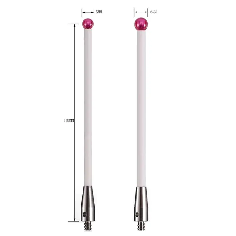 DT15 2X CMM Probe Stylus Ball Tip 100mm Styli Rod Coordinate Measuring Machine Tip Thread 6mm Ball for 3D Gauge Meter