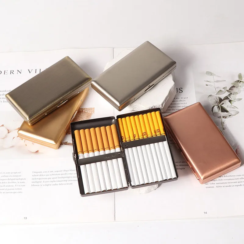 

New 1 Retro Antiqued Bronze Cigarette Case 20pcs Capacity Cigarette Box Metal Cigarette Bag Outdoor Cigarette Storage