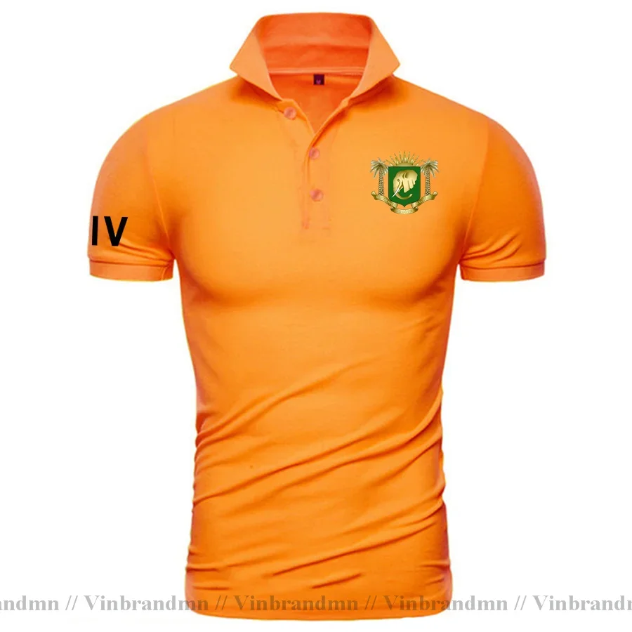 Cote d'Ivoire Ivory Coast Polo Shirt Men Short Sleeve Brand Shirts Country Flag Design Cotton Polo Shirts CIV Ivorian Ivoirian