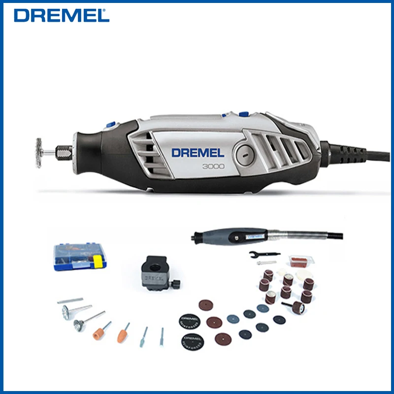 Dremel 3000 2/30 Electric Grinder Rotary Tools Kit  Drill Grinding Machine with 2pcs Attachment 30pcs Accessories 6 Gear