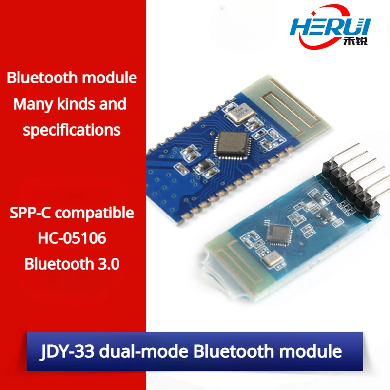 The JDY-33 has a base plate Dual mode Bluetooth SPP Bluetooth SPP-C is compatible with HC-05/06 Printer Bluetooth