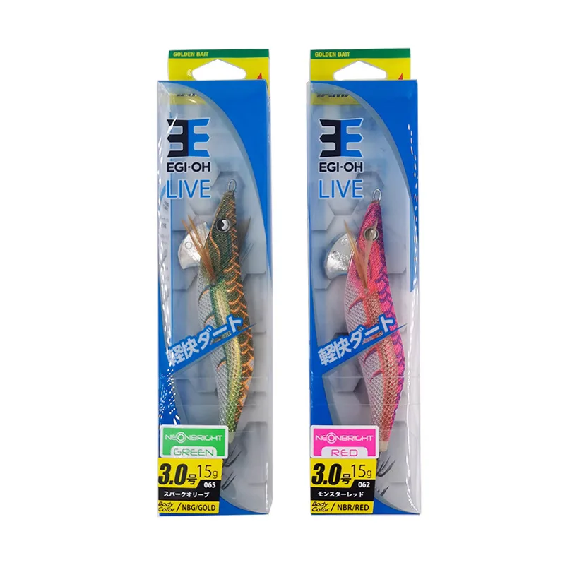 ياماشيتا إيجي-وه لايف أصلي 100% # 3.5 21 جرام خطاف حبار متوهج تحت الروبيان الخشبي الفاتح الأرجواني 9 ألوان