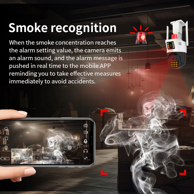 Vstarcam New WIFI Full HD Industrial Smoke And Fire Detection Camera Wifi Home Alarm Security System Camera Color Night Outdoor