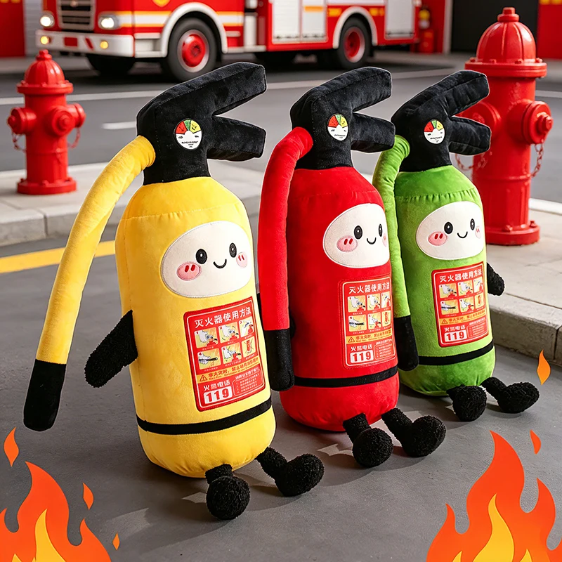 Cartoon Cute Fire Tools Plush Dolls Pillows Colorful Fire Extinguishers Fire Hydrants Plush Toys Home Decor Gift For Children