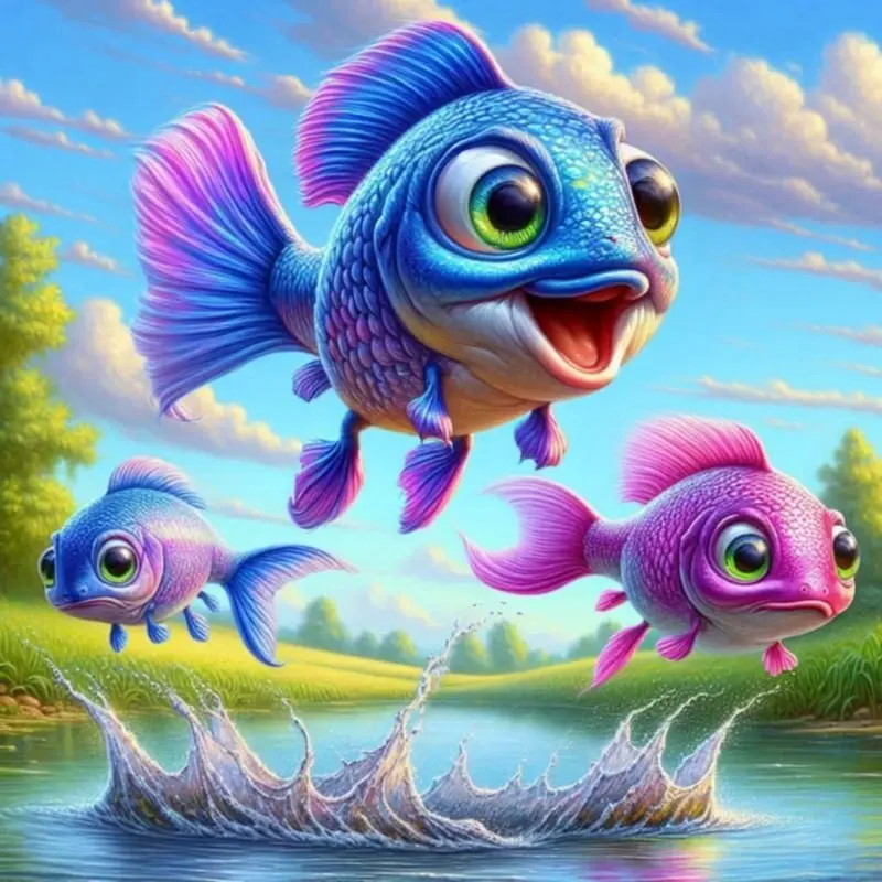 

Fat Fish AB Diamond Painting Kits Photo Art 5d Diy Full Square Round Mosaic Cross Stitch Embroidery Home Decor Gift
