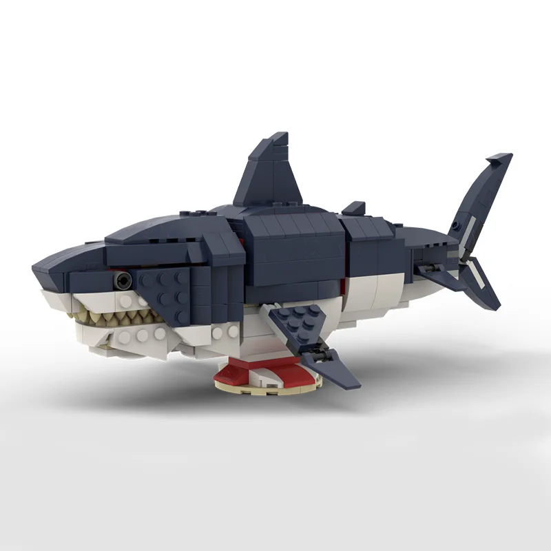 348pcs MOC Deep Sea Creatures 31088 2 To 1 Building Block Kit Ocean Megalodon Brick Model DIY Kid Puzzle Toy Gift