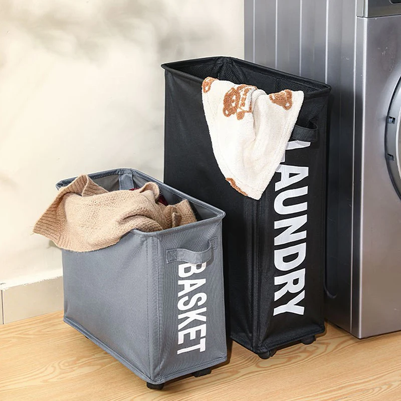 Large Capacity Yoga Mat Storage Basket Multifunctional Foldable Waterproof Dirty Clothes Storage Bag Laundry Basket With Wheels