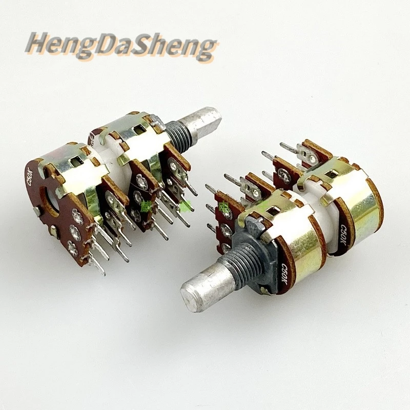 

5Pcs/Lot 16 Type 4 Potentiometer C50K×4 Power Amplifier multi-channel Volume Adjustment With 40 Point Stepper Handle Length 15mm