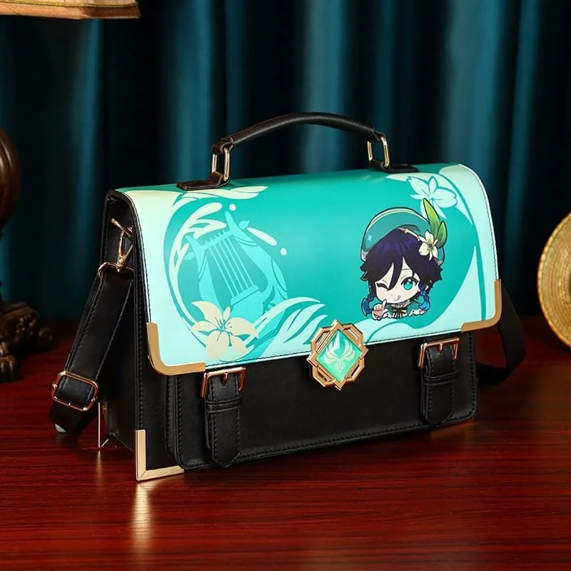 Imagem -02 - Genshin Impact Bolsa Cosplay Venti Xiao Kazuha jk Bolsa Estudantil pu Bolsa de Ombro Anime Itbag Messenger Bolsa Game Gift