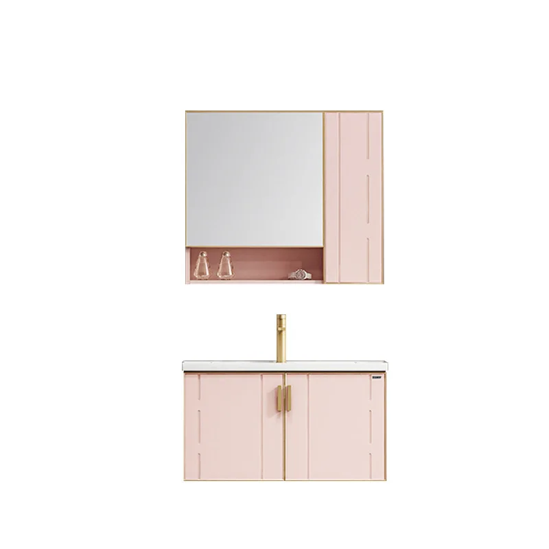 Armário de banheiro integrado de cerâmica montado na parede conjunto de banheiro lavatório banheiro simples