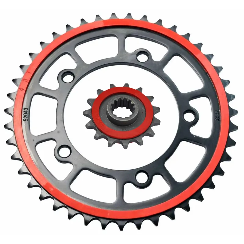 

520 15 Teeth 43Teeth Motorcycle Front Rear Sprocket Pinion For Kove 500 X Red