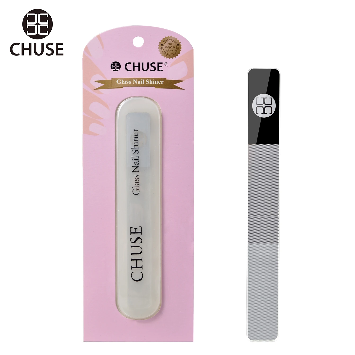 CHUSE Tempered Glass Nail Shiner Multi-purpose Nail Art File Buffer Repair Tool with Original Package