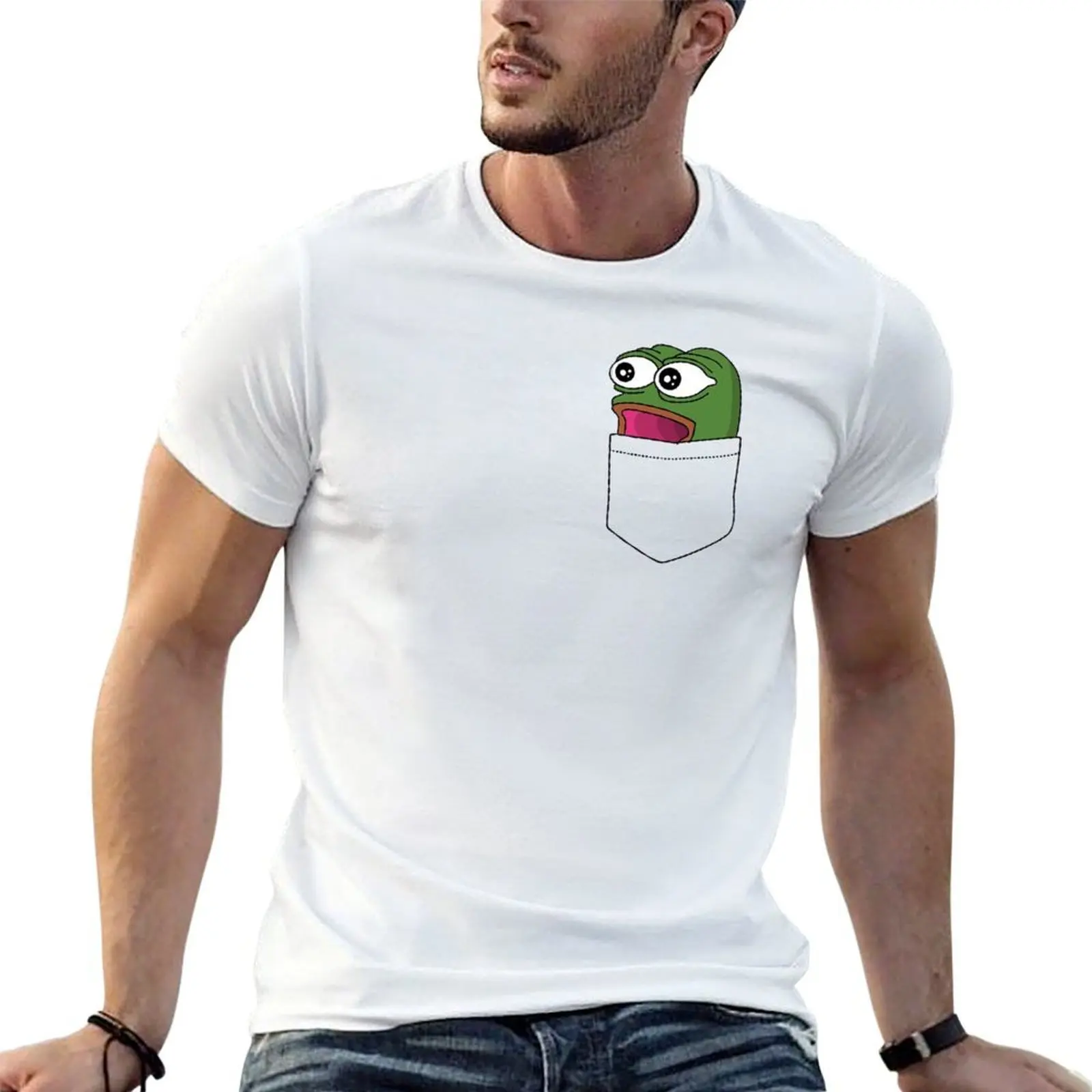 POGGERS Pocket T-Shirt cotton tshirt 100% man t shirt designer printed t shirts for man T-shirt