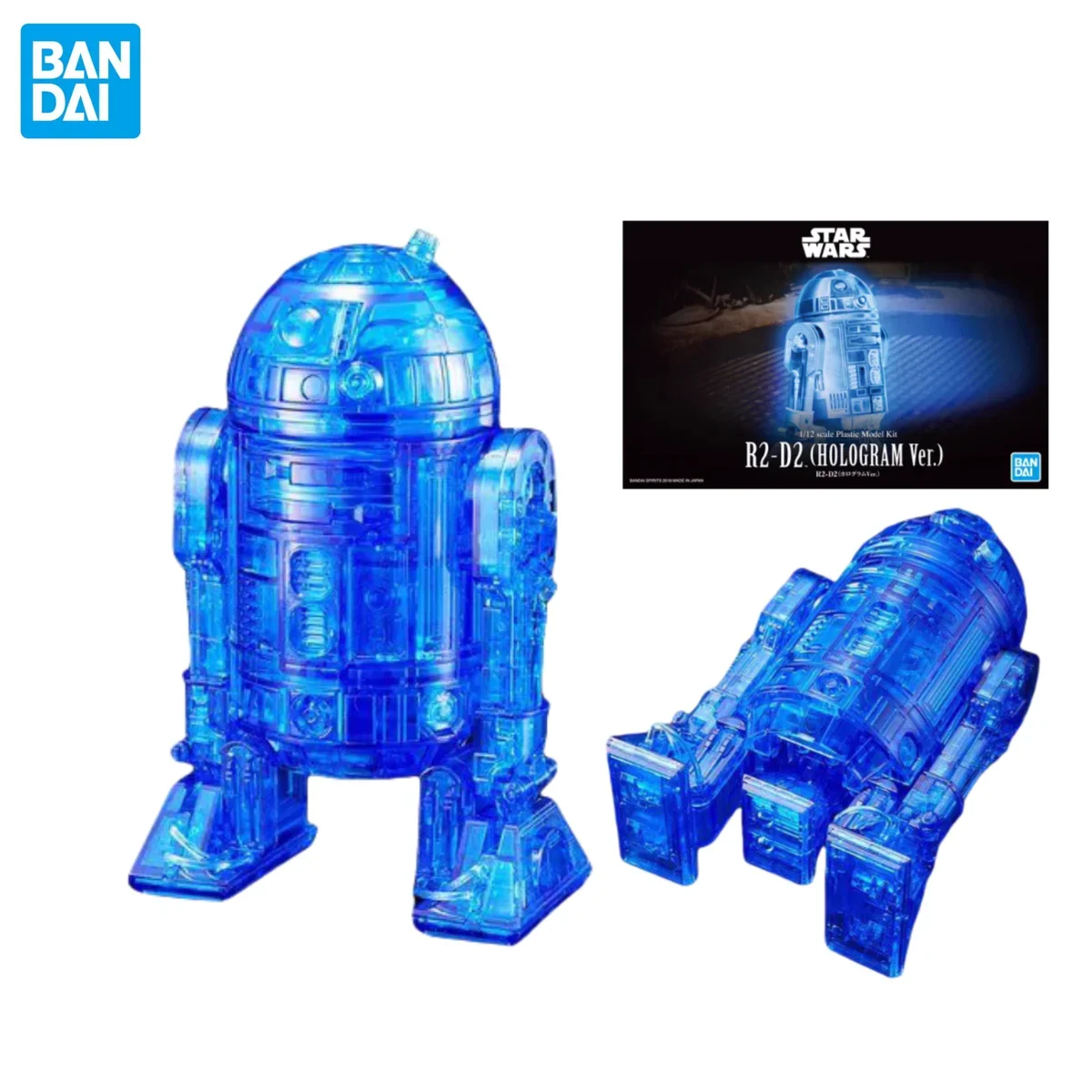 

In Stock Bandai Original Star Wars 1/12 R2-D2 Hologram Ver. Action Figure Assembly Anime Figure Toys Gifts for Kids