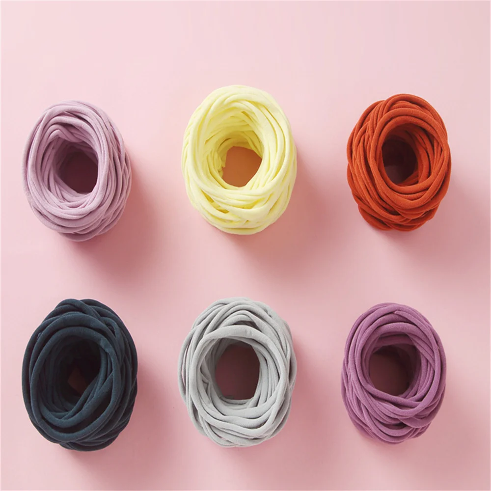 Solid Color Children Hair bands Seamless Nylon Elastic Baby Hairbands Sweet Cute Princess Headdress 10 Pack Wholesale