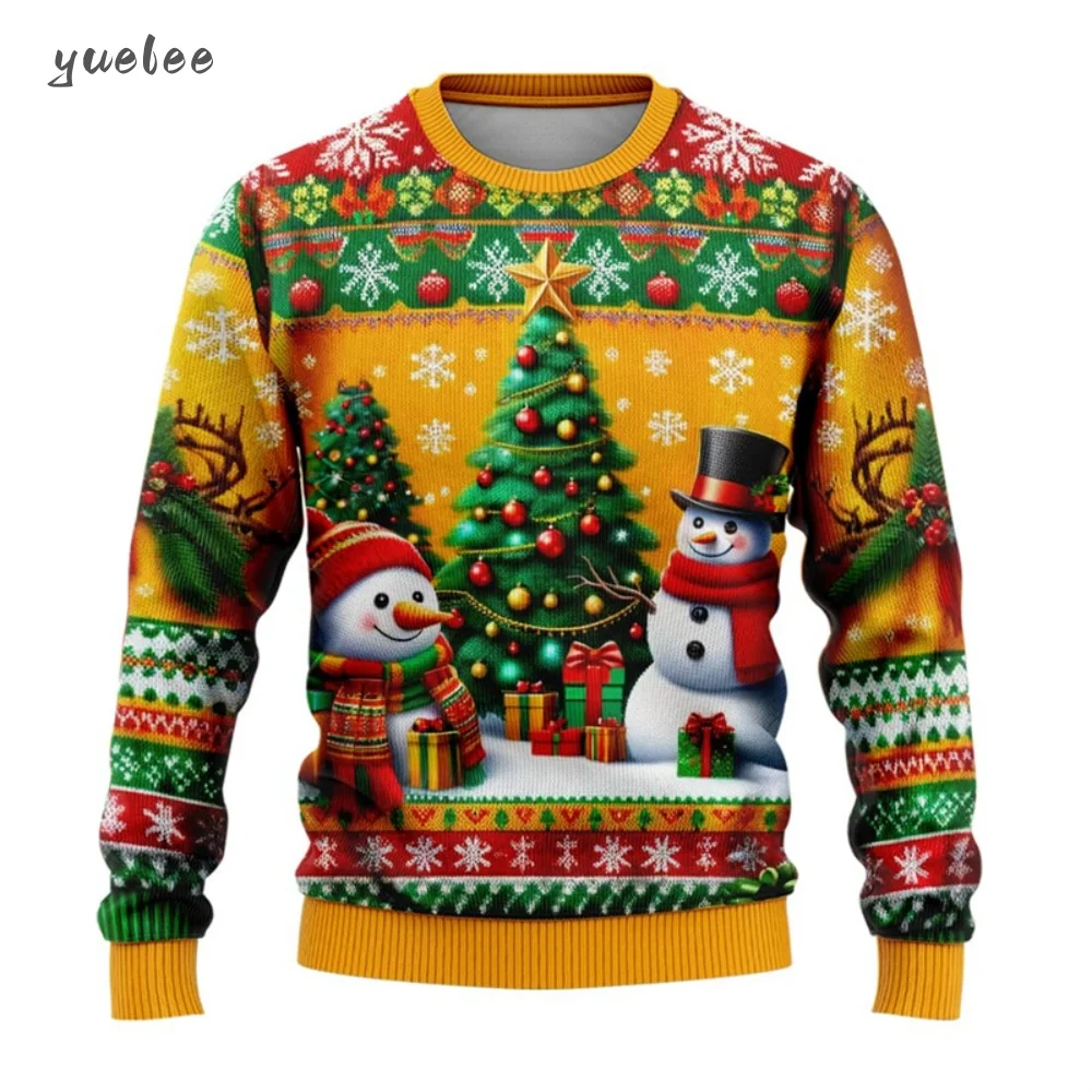 

2025 Ugly Christmas Sweatshirts Female Snowman Pattern, 3D Printed Costume, Funny Men's Christmas Sweatshirts, Christmas Sweater