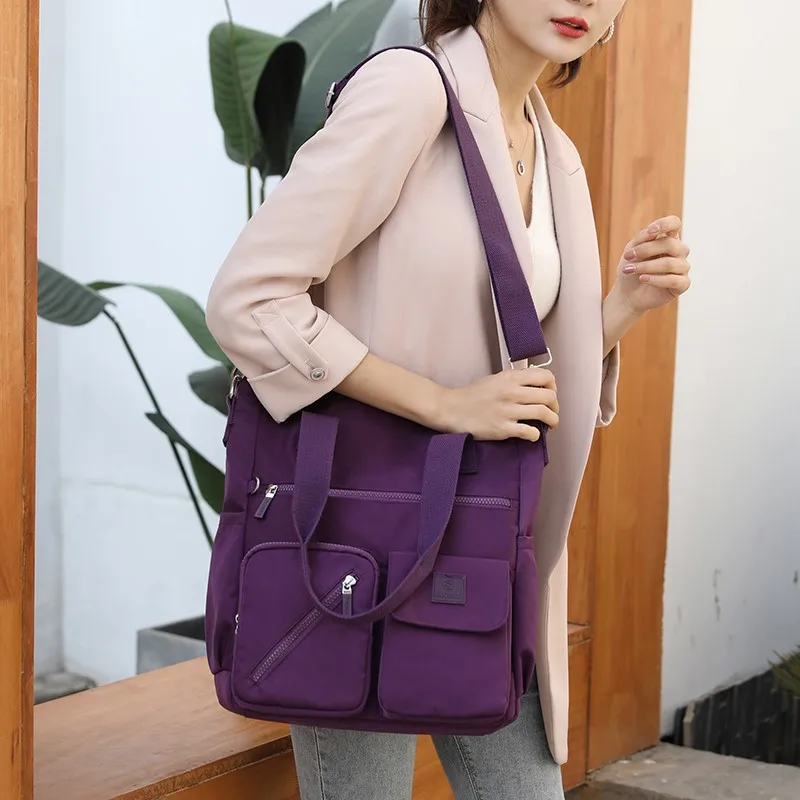 Bolso cruzado Oxford de nailon para mujer, bolsa de hombro de gran capacidad, impermeable, a la moda, de viaje