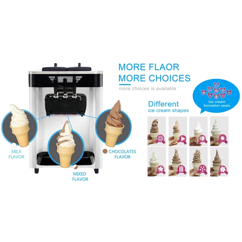 Commercial Soft‑Serve Ice Cream & Yogurt Machine, Cone Softee Softy Ice Cream Making Equipment