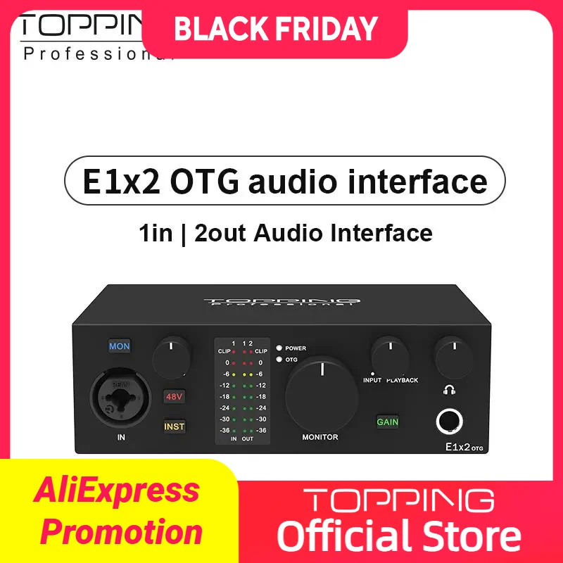 

Topping E1x2 OTG profession elle Audio-Schnitts telle Computer Telefon singen Live-Streaming Soundkarte Aufnahme Mischen