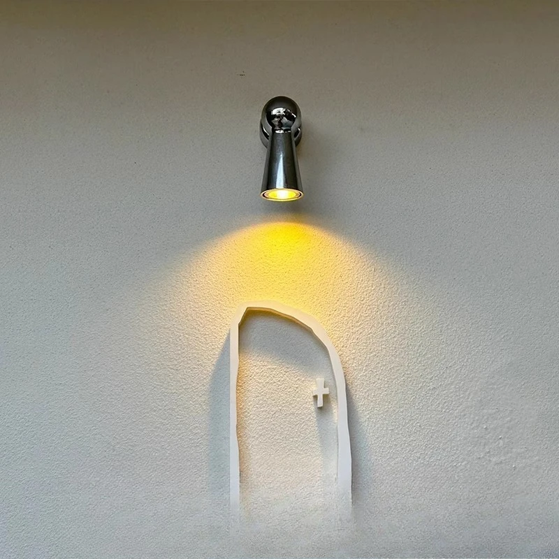 

Small wall lamp retro American, cafe hallway door, spotlight