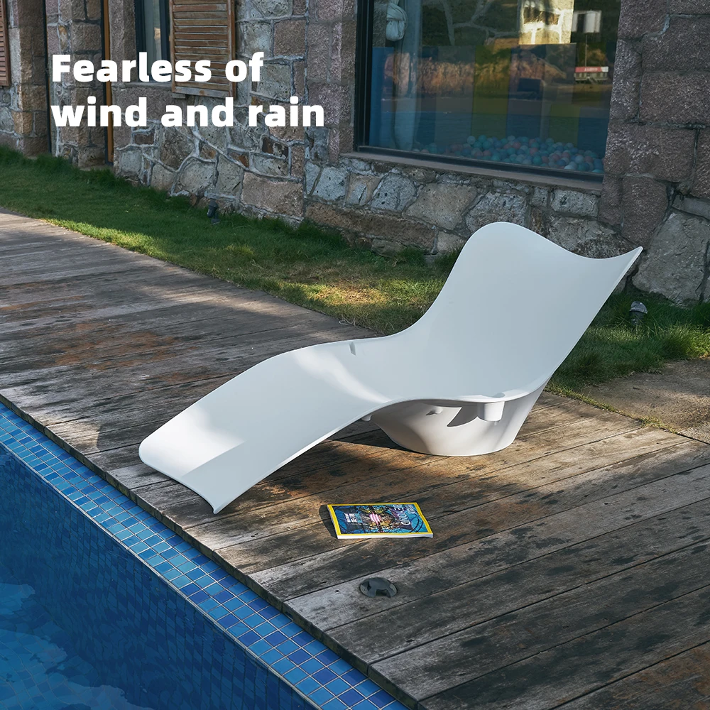 

Outdoor Resort Pool Lounge Chairs Waterproof Plastic Reclining Lounge Bed For Garden Hotel And Patio Use New Relaxing Sunbed