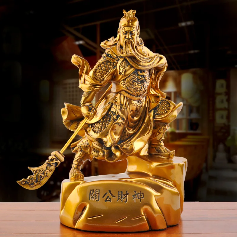 Gilding Tongguan Gong Guan Yu God of Wealth Lord Guan the Second Living Room Home Decoration Decoration Worship Buddha Statue