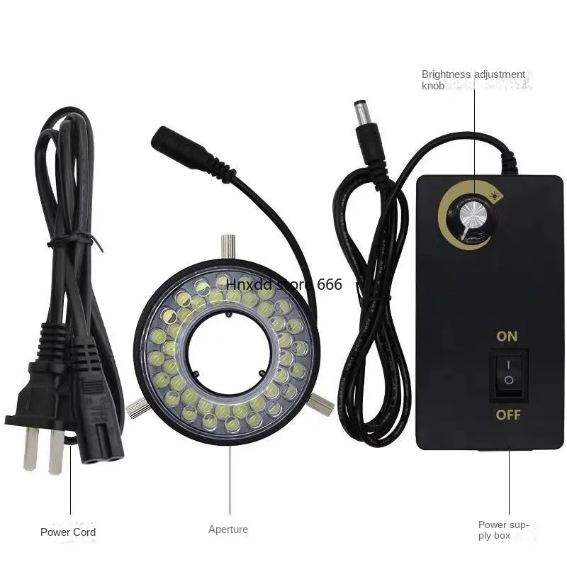 Microscope Vision Light Source LED Positive White 40 Lamp Beads Ring Industrial Camera Controller Equipment Metal Housing