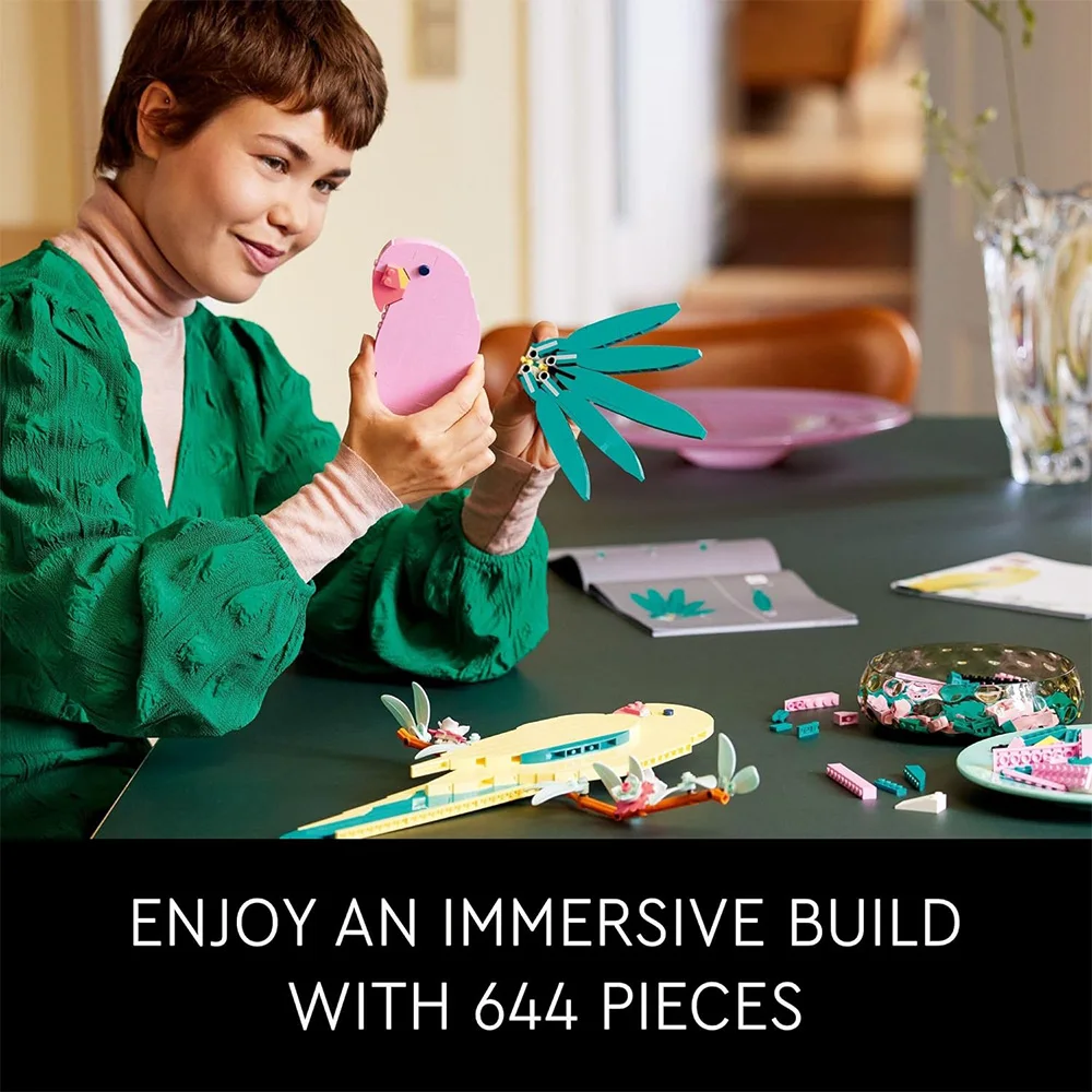 Creative Art The Fauna Collection Macaw Parrots Building Blocks 31211 Wall Artwork for Living Room or Home Office Decor Toy Gift