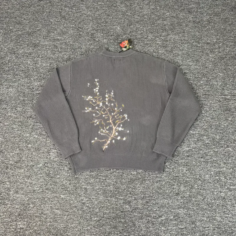 

Derschutze Blossm Knit Flower Sweater Men Women Winter Clothes High Quality Vintage High Street 1:1 Knitt Sweaters Pullovers