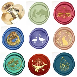 Animals Collection Wax Seal Stamp Retro Sealing Wax Stamp python, Duck, swan, whale Pattern 25mm Removable Brass Head for Envelo