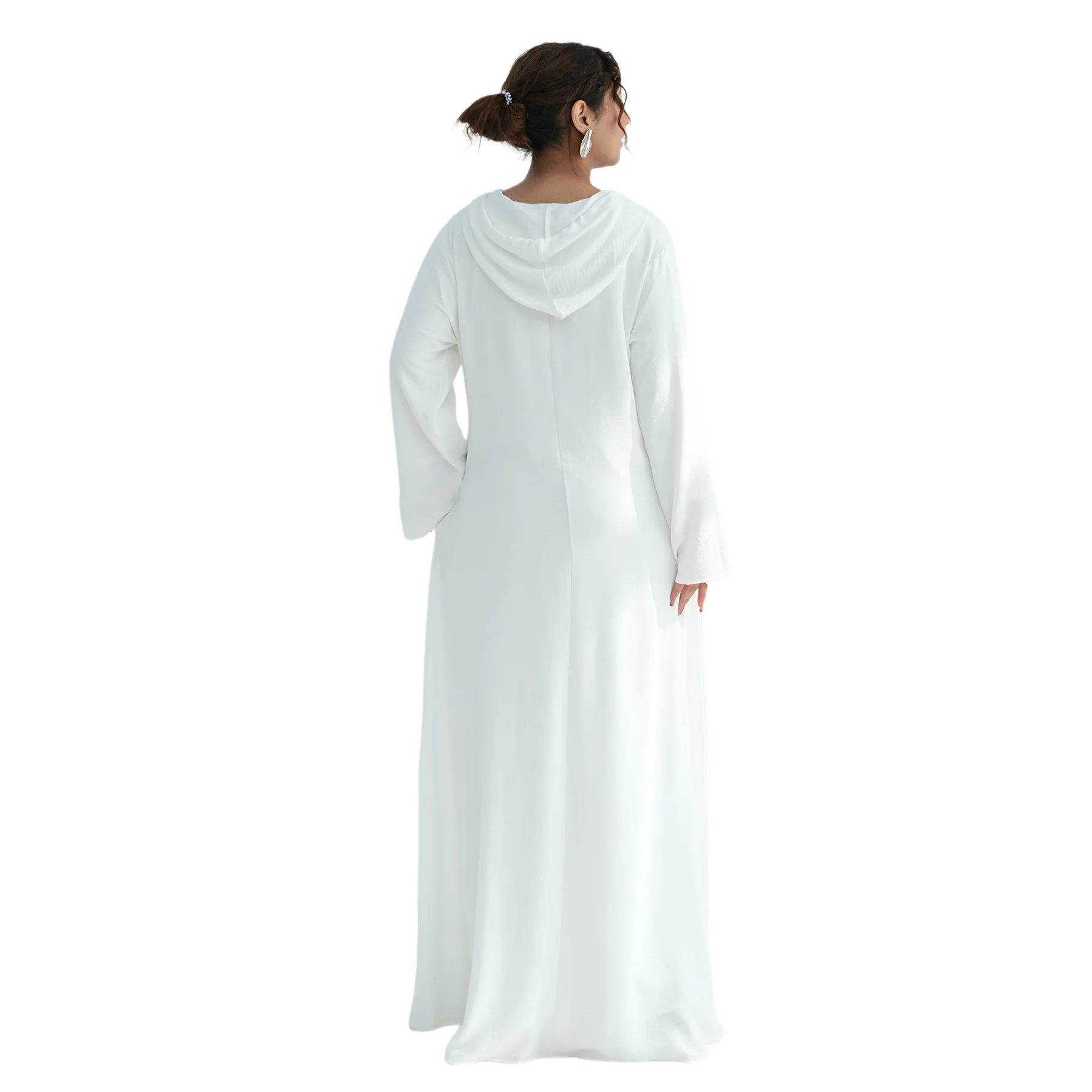 

Исламская молитвенная абайя для скромности, Дубай, мусульманские женщины, длинный рукав, с капюшоном, Турция, платье для Ид и Рамадана, джалабия, кафтан, исламская одежда для женщин