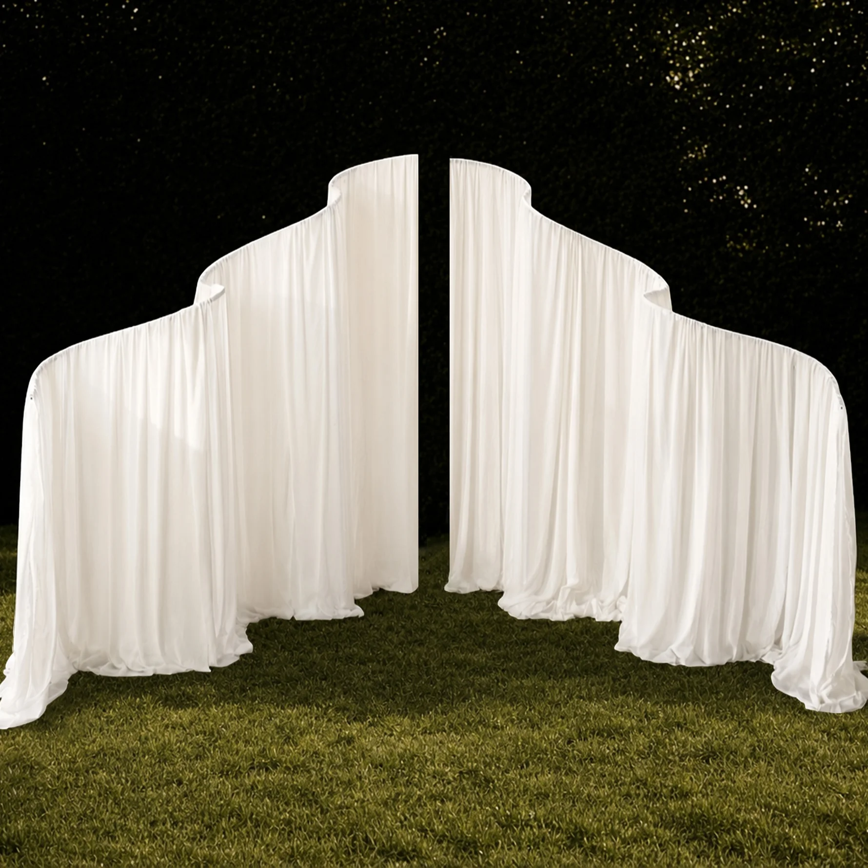 Angela A9136 7.5FT Luxury Metal Wave Shape Arch Stand Outdoor Wedding Backdrop Decoration Party Accessories Stage Event Props