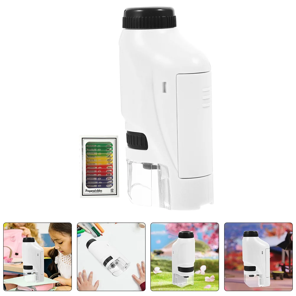 Microscópio de bolso para crianças, lupa portátil, ferramenta educacional científica, acessório de experimento biológico de alta definição