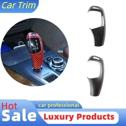 Car Carbon Fiber Moulding Shift Gear Knob Cover For BMW E60 (2008-2010) E70 E71 (2008-2013) X5 X6 Auto Interior Accessories
